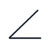 Angularity GD&T symbol: Two lines forming an angle
