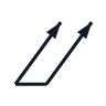 Total runout GD&T symbol: Two diagonal arrows joined at the base